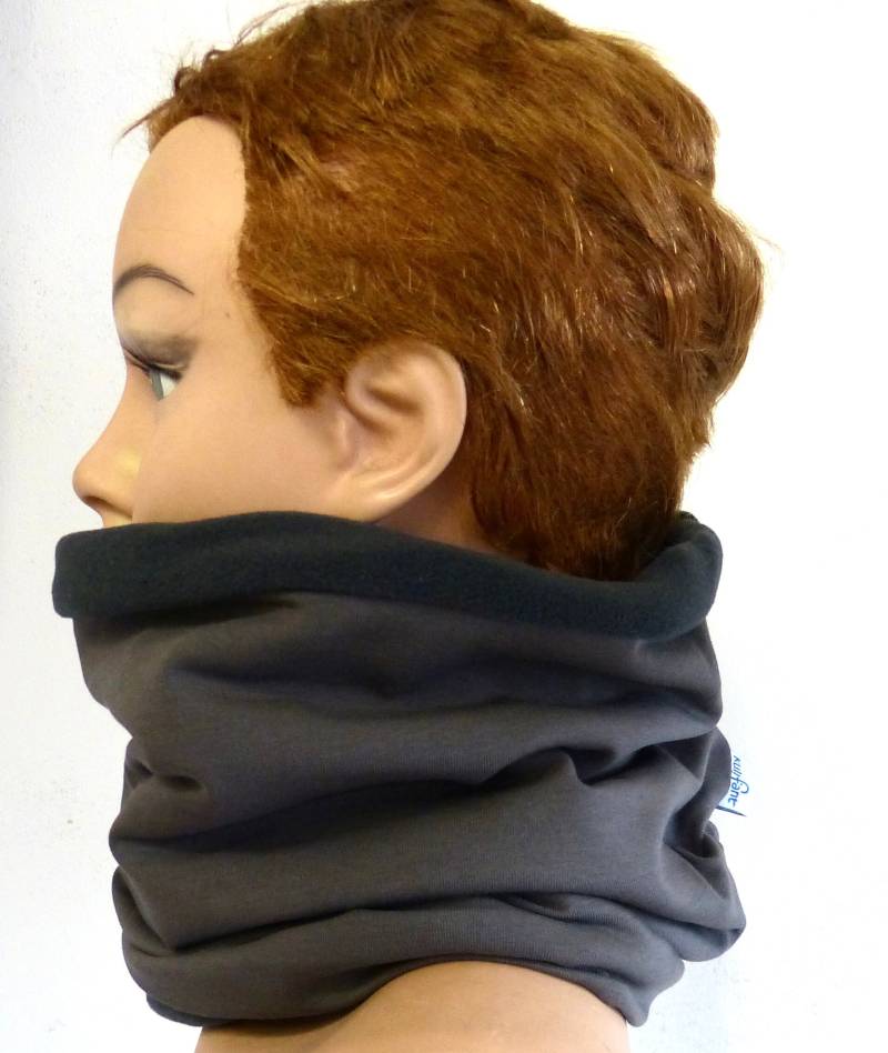 Winter Loop Für Papa Schlauchschal Schlupfschal Anthrazit Grau Bio Baumwolle 100% Allergiker Geeignet Geschenk Für Männer von kulifant