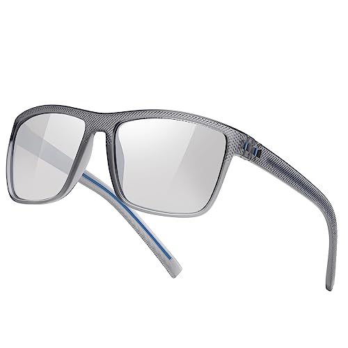 Polarisierte-Sonnenbrille-Herren-Damen-Sportbrille-Sonnenbrillen-Unisex-Klassische-Retro-Vintage-UV400-Schutz-Rechteckig-Schwarz-Sonnen brille-Sunglasses Men-Für Männer Outdoor Wandern Angeln,08 von kunchu
