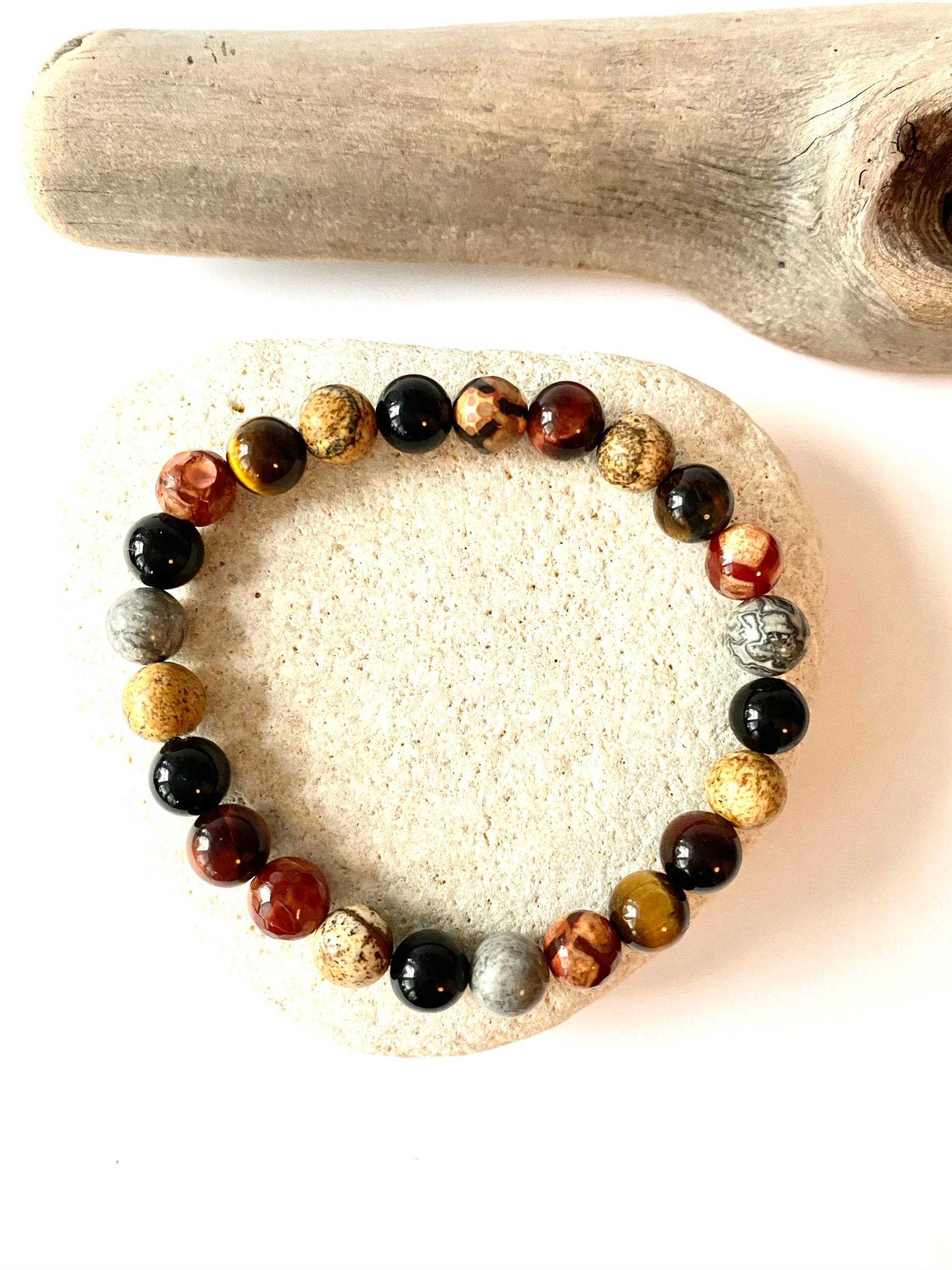Multicolor Gemstonebracelet Herrenarmband Multicolor Gemstonebracelet Herrenarmband von kunstvollkoeln