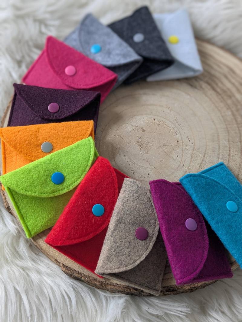 Mini-Geldbeutel Portemonnaie Geldbörse Filz von kunterbuntestoffkist