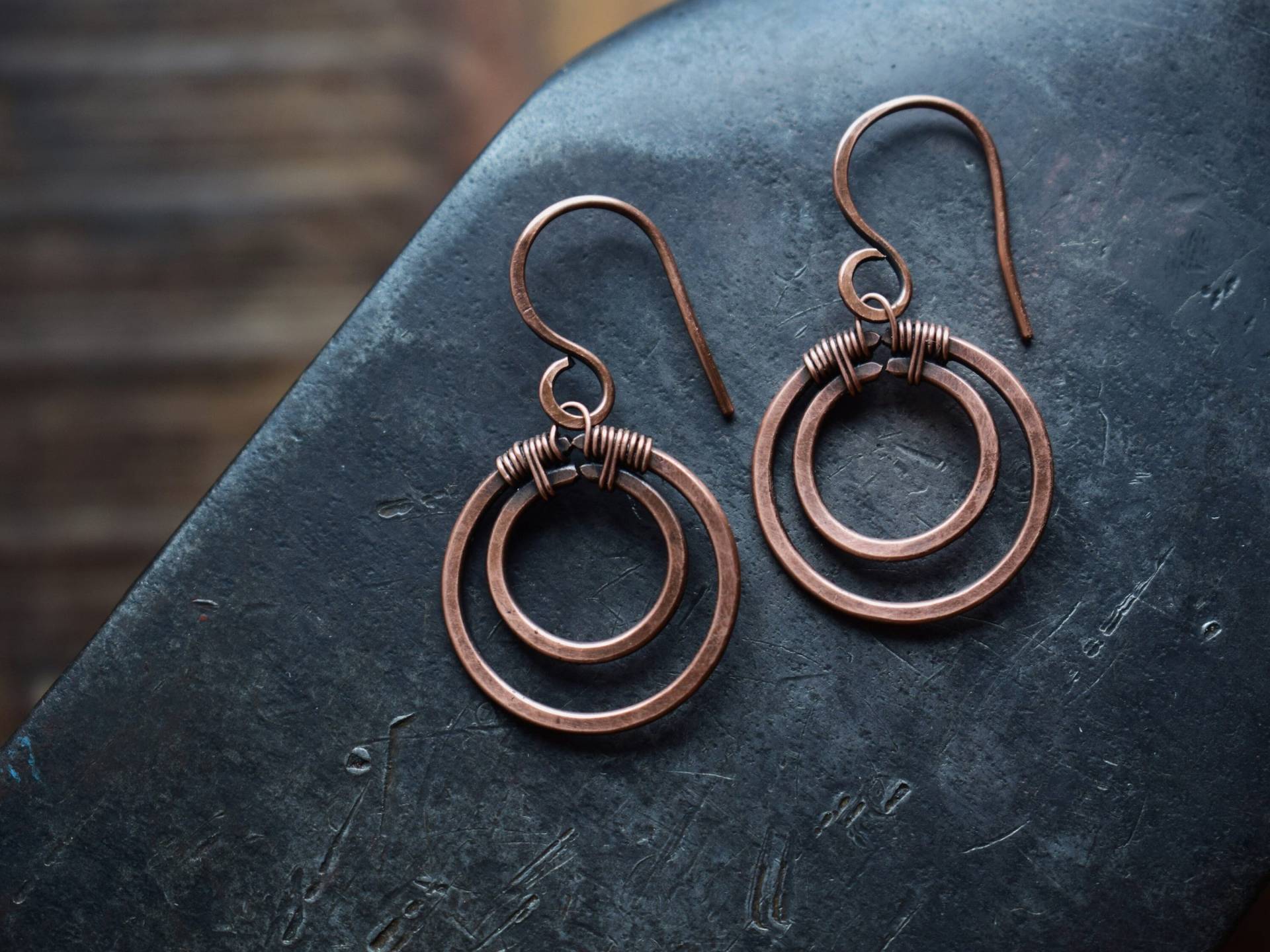 Kleine Runde Mond Ohrringe Aus Kupfer, Schmuck Für Die Weiblichkeit Kleine Runde Mond Ohrringe Aus Kupfer, Schmuck Für Die Weiblichkeit von kupferblut