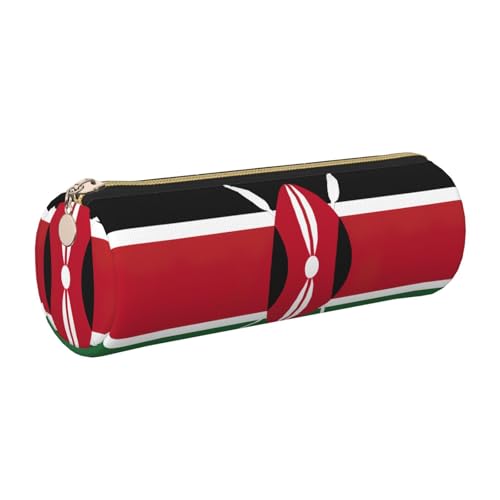 Federmäppchen mit Flagge von Kenia, Leder, schmales Federmäppchen, schöne Schreibwaren-Tasche, tragbare Kosmetiktasche, Reißverschluss-Organizer-Tasche von kurue