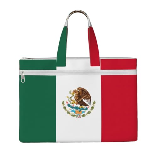 Flagge Mexiko, 26,7 x 38,1 cm, 2 Reißverschlusstaschen, großzügige Kapazität für Akten, ideal für die Arbeit und Reisen, Stu Flagge Mexiko, 26,7 x 38,1 cm, 2 Reißverschlusstaschen, großzügige Kapazität für Akten, ideal für die Arbeit und Reisen, Stu von kurue