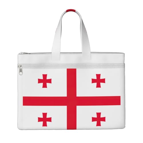 Flagge von Georgia, 26,7 x 38,1 cm, 2 Reißverschlusstaschen, großzügige Kapazität für Akten, ideal für die Arbeit und Reisen, Stu Flagge von Georgia, 26,7 x 38,1 cm, 2 Reißverschlusstaschen, großzügige Kapazität für Akten, ideal für die Arbeit und Reisen, Stu von kurue