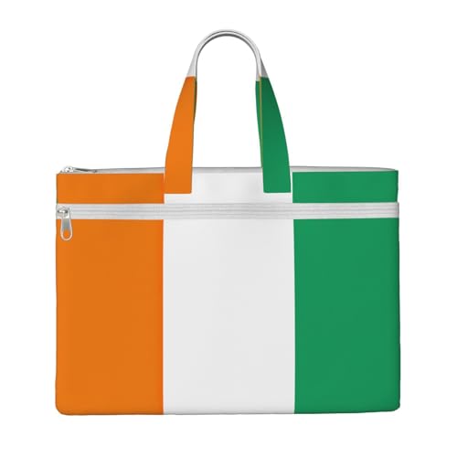 Handtasche mit Flagge der Elfenbeinküste, 26,7 x 38,1 cm, 2 Reißverschlusstaschen, großzügige Kapazität für Akten, ideal für die Arbeit und auf Reisen Handtasche mit Flagge der Elfenbeinküste, 26,7 x 38,1 cm, 2 Reißverschlusstaschen, großzügige Kapazität für Akten, ideal für die Arbeit und auf Reisen von kurue