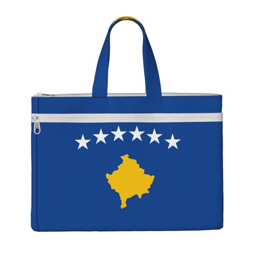 Handtasche mit Flagge des Kosovo, 26,7 x 38,1 cm, 2 Reißverschlusstaschen, großzügige Kapazität für Akten, ideal für die Arbeit und Reisen, Stu Handtasche mit Flagge des Kosovo, 26,7 x 38,1 cm, 2 Reißverschlusstaschen, großzügige Kapazität für Akten, ideal für die Arbeit und Reisen, Stu von kurue