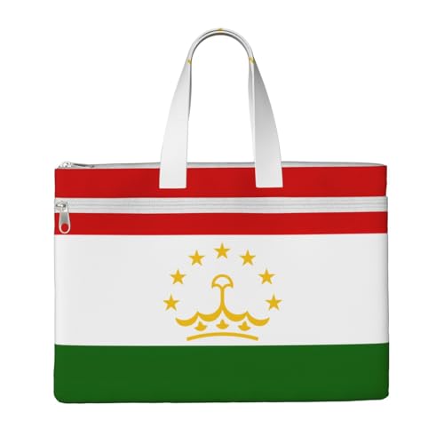 Handtasche mit Flagge von Tadschikistan, 26,7 x 38,1 cm, 2 Reißverschlusstaschen, großzügige Kapazität für Akten – ideal für die Arbeit auf Reisen Handtasche mit Flagge von Tadschikistan, 26,7 x 38,1 cm, 2 Reißverschlusstaschen, großzügige Kapazität für Akten – ideal für die Arbeit auf Reisen von kurue