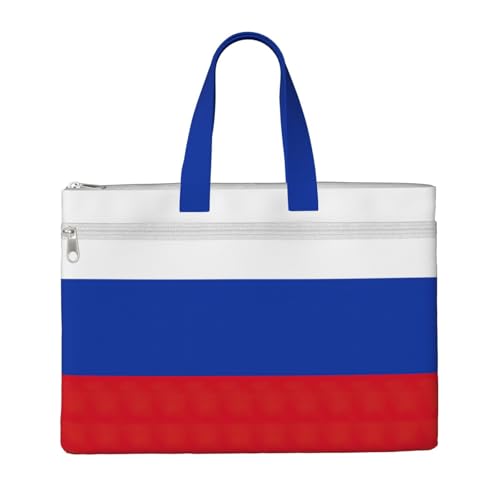 Handtasche mit russischer Flagge, 26,7 x 38,1 cm, 2 Reißverschlusstaschen, großzügige Kapazität für Akten – ideal für die Arbeit und auf Reisen Handtasche mit russischer Flagge, 26,7 x 38,1 cm, 2 Reißverschlusstaschen, großzügige Kapazität für Akten – ideal für die Arbeit und auf Reisen von kurue