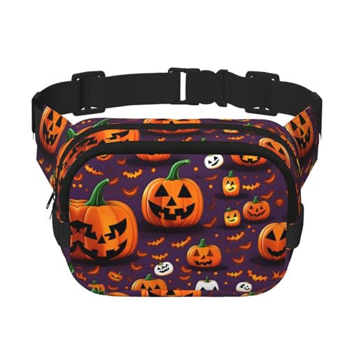 Happy-Halloween-Day Trick-or-Treat-Aufdruck, Bauchtasche, Geldbörse mit verstellbarem Riemen, quadratisch, doppellagig, Unisex, überall von kurue