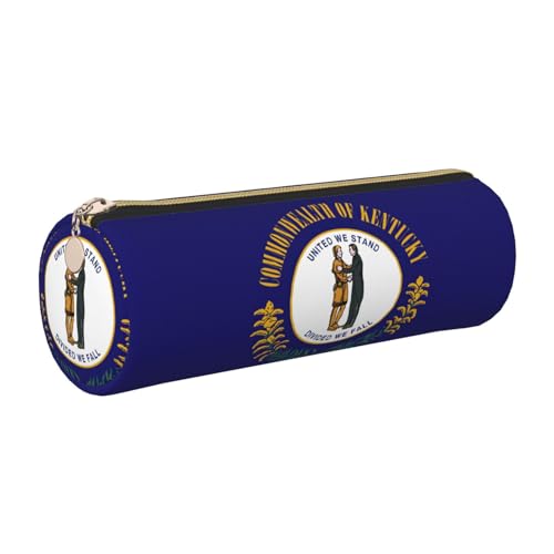 Kentucky Federmäppchen mit Staatsflagge, Leder, schlankes Federmäppchen, schöne Schreibwaren-Tasche, tragbare Kosmetiktasche, Reißverschluss-Organizer-Tasche von kurue