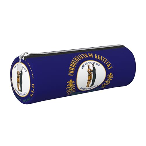 Kentucky Federmäppchen mit Staatsflagge, Leder, schlankes Federmäppchen, schöne Schreibwaren-Tasche, tragbare Kosmetiktasche, Reißverschluss-Organizer-Tasche von kurue