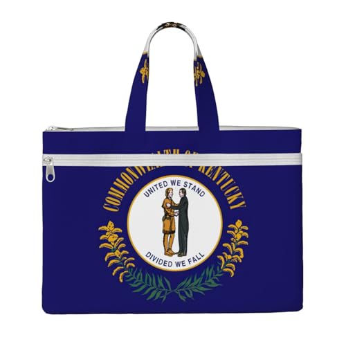 Kentucky State Flag Handtasche, 26,7 x 38,1 cm, 2 Reißverschlusstaschen, großzügige Kapazität für Akten – ideal für die Arbeit auf Reisen Kentucky State Flag Handtasche, 26,7 x 38,1 cm, 2 Reißverschlusstaschen, großzügige Kapazität für Akten – ideal für die Arbeit auf Reisen von kurue