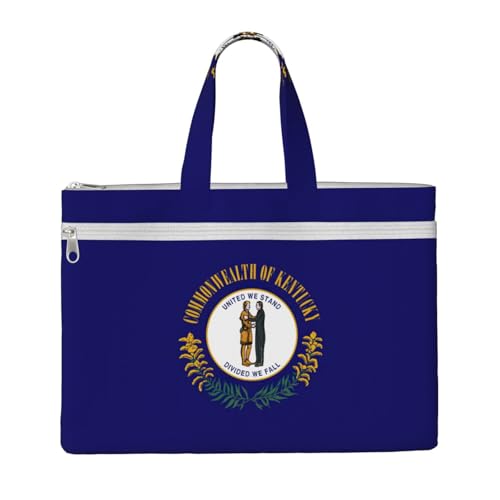 Kentucky State Flag Handtasche, 26,7 x 38,1 cm, 2 Reißverschlusstaschen, großzügige Kapazität für Akten – ideal für die Arbeit auf Reisen Kentucky State Flag Handtasche, 26,7 x 38,1 cm, 2 Reißverschlusstaschen, großzügige Kapazität für Akten – ideal für die Arbeit auf Reisen von kurue