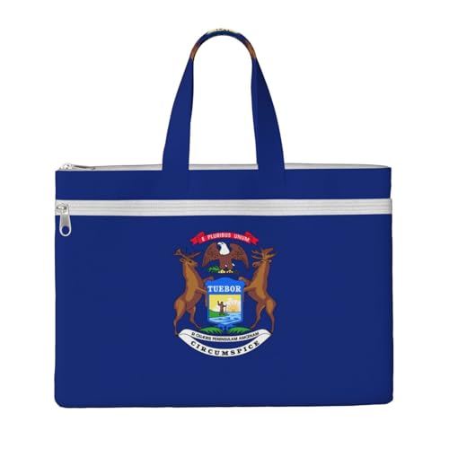 Michigan State Flag Handtasche, 26,7 x 38,1 cm, 2 Reißverschlusstaschen, großzügige Kapazität für Akten – ideal für die Arbeit auf Reisen Michigan State Flag Handtasche, 26,7 x 38,1 cm, 2 Reißverschlusstaschen, großzügige Kapazität für Akten – ideal für die Arbeit auf Reisen von kurue