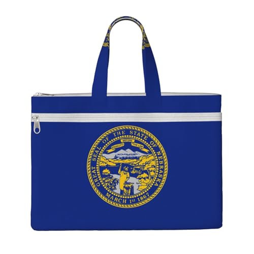 Nebraska-Flagge, 27,7 x 38,1 cm, 2 Reißverschlusstaschen, großzügige Kapazität für Akten, ideal für die Arbeit und auf Reisen Nebraska-Flagge, 27,7 x 38,1 cm, 2 Reißverschlusstaschen, großzügige Kapazität für Akten, ideal für die Arbeit und auf Reisen von kurue