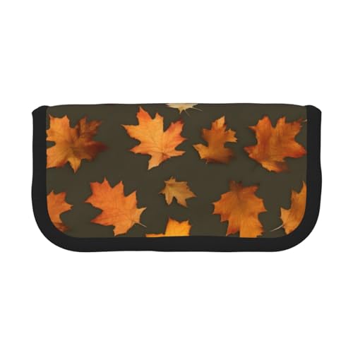 Niedliches Federmäppchen mit 3 Fächern, Motiv: Herbst-Camoflauge, Multifunktions-Bleistiftbox mit Reißverschluss, Organizer für Stifte und Schreibwaren von kurue