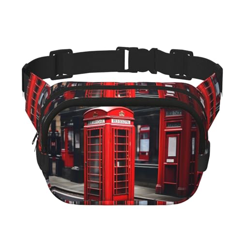 Red Phone Booth London Street Print Bauchtasche Geldbörse mit verstellbarem Riemen, quadratisch, doppellagig, Unisex, überall Red Phone Booth London Street Print Bauchtasche Geldbörse mit verstellbarem Riemen, quadratisch, doppellagig, Unisex, überall von kurue