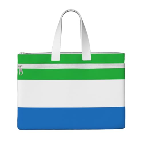 Sierra Leone Flagge, 26,7 x 38,1 cm, Handtasche, 2 Reißverschlusstaschen, großzügige Kapazität für Akten, ideal für die Arbeit und Reisen, Stu Sierra Leone Flagge, 26,7 x 38,1 cm, Handtasche, 2 Reißverschlusstaschen, großzügige Kapazität für Akten, ideal für die Arbeit und Reisen, Stu von kurue
