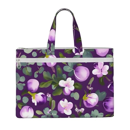 Spring Plum Floral Handtasche, 26,7 x 38,1 cm, 2 Reißverschlusstaschen, großzügige Kapazität für Akten – ideal für die Arbeit und Reisen, Stu Spring Plum Floral Handtasche, 26,7 x 38,1 cm, 2 Reißverschlusstaschen, großzügige Kapazität für Akten – ideal für die Arbeit und Reisen, Stu von kurue