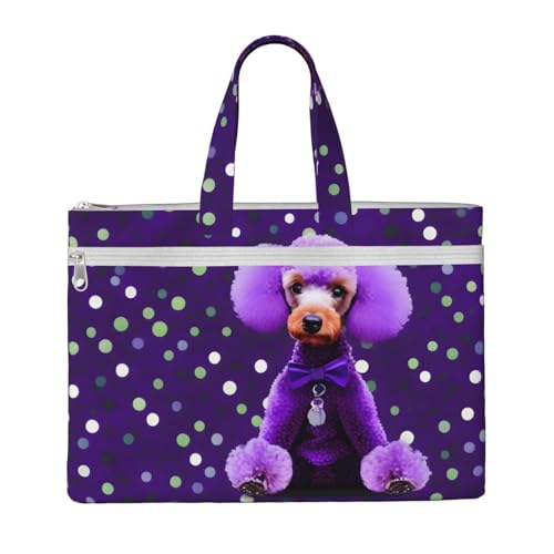 Violette Pudel-Handtasche, 26,7 x 38,1 cm, 2 Reißverschlusstaschen, großzügige Kapazität für Akten, ideal für die Arbeit und auf Reisen Violette Pudel-Handtasche, 26,7 x 38,1 cm, 2 Reißverschlusstaschen, großzügige Kapazität für Akten, ideal für die Arbeit und auf Reisen von kurue