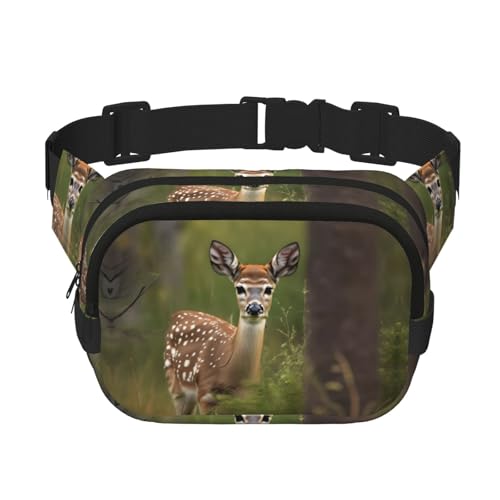 Whitetail Rehkitz in der Wildnis, Hirsch-Druck, Bauchtasche, Geldbörse mit verstellbarem Riemen, quadratisch, doppellagig, Unisex, überall Whitetail Rehkitz in der Wildnis, Hirsch-Druck, Bauchtasche, Geldbörse mit verstellbarem Riemen, quadratisch, doppellagig, Unisex, überall von kurue