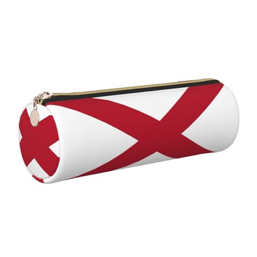 kurue Alabama Federmäppchen mit Staatsflagge, Leder, schlankes Federmäppchen, schöne Schreibwaren-Tasche, tragbare Kosmetiktasche, Reißverschluss-Organizer-Tasche von kurue