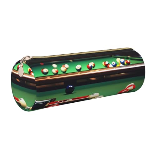 kurue Billardetui aus Leder, schmales Federmäppchen, schöne Schreibwaren-Tasche, tragbare Kosmetiktasche, Reißverschluss-Organizer-Tasche von kurue