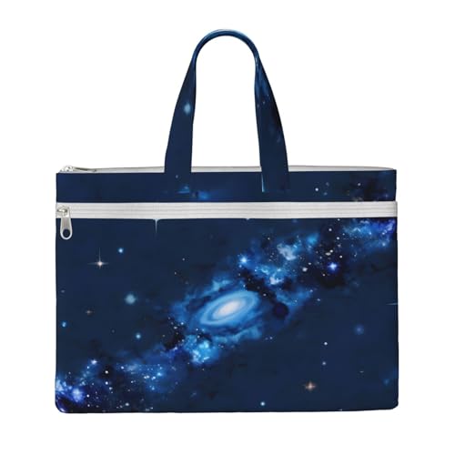 kurue Blaues Galaxie-Muster, 26,7 x 38,1 cm, 2 Reißverschlusstaschen, großzügige Kapazität für Akten, ideal für die Arbeit und auf Reisen kurue Blaues Galaxie-Muster, 26,7 x 38,1 cm, 2 Reißverschlusstaschen, großzügige Kapazität für Akten, ideal für die Arbeit und auf Reisen von kurue