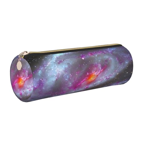 kurue Bunte Galaxie-Etui, Leder-Stifttasche, schlankes Federmäppchen, schöne Schreibwaren-Tasche, tragbare Kosmetiktasche, Reißverschluss-Organizer-Tasche von kurue