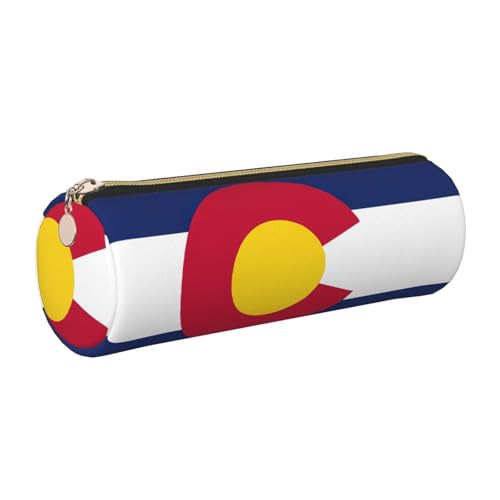 kurue Colorado Flaggenetui aus Leder, schmales Federmäppchen, schöne Schreibwaren-Tasche, tragbare Kosmetiktasche, Reißverschluss-Organizer-Tasche von kurue