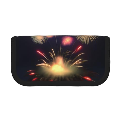 kurue Explosion Fireworks 3D-Federmäppchen, 3 Fächer, Multifunktions-Bleistiftbox mit Reißverschluss, Organizer für Stifte und Schreibwaren von kurue