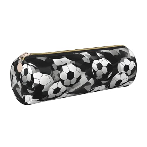 kurue Federmäppchen aus Leder, schmal, für Schreibwaren, tragbar, Kosmetiktasche, Reißverschluss, Schwarz / Weiß von kurue