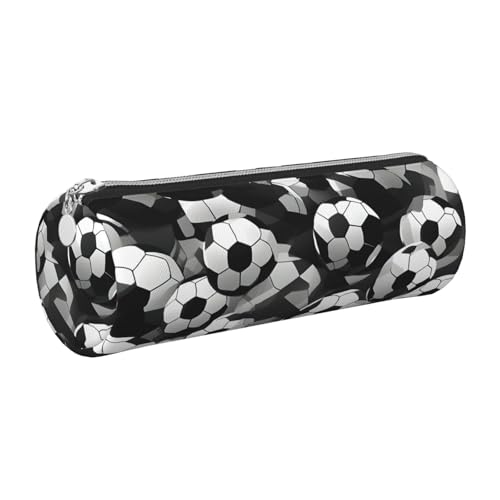 kurue Federmäppchen aus Leder, schmal, für Schreibwaren, tragbar, Kosmetiktasche, Reißverschluss, Schwarz / Weiß von kurue