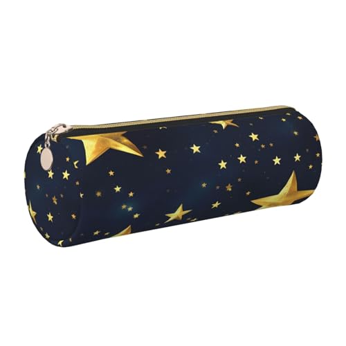 kurue Federmäppchen aus Leder mit Sternenmuster, schlankes Federmäppchen, schöne Schreibwaren-Tasche, tragbare Kosmetiktasche, Reißverschluss-Organizer-Tasche von kurue