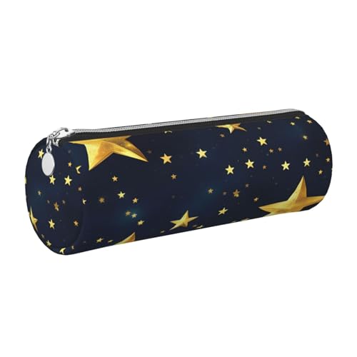 kurue Federmäppchen aus Leder mit Sternenmuster, schlankes Federmäppchen, schöne Schreibwaren-Tasche, tragbare Kosmetiktasche, Reißverschluss-Organizer-Tasche von kurue