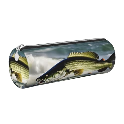 kurue Federmäppchen für Barschangeln, Leder, schlankes Federmäppchen, schöne Schreibwaren-Tasche, tragbare Kosmetiktasche, Reißverschluss, Organizer-Tasche von kurue