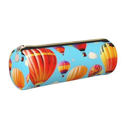 kurue Federmäppchen für Heißluftballons, Leder, schmales Federmäppchen, schöne Schreibwaren-Tasche, tragbare Kosmetiktasche, Reißverschluss-Organizer-Tasche von kurue