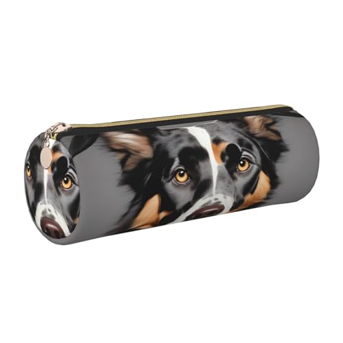 kurue Federmäppchen für Hunderassen, Leder, schmales Federmäppchen, schöne Schreibwaren-Tasche, tragbare Kosmetiktasche, Reißverschluss-Organizer-Tasche von kurue