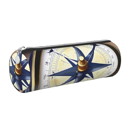 kurue Federmäppchen für Segelinstrumente, Leder, schlankes Federmäppchen, schöne Schreibwaren-Tasche, tragbare Kosmetiktasche, Reißverschluss-Organizer-Tasche von kurue