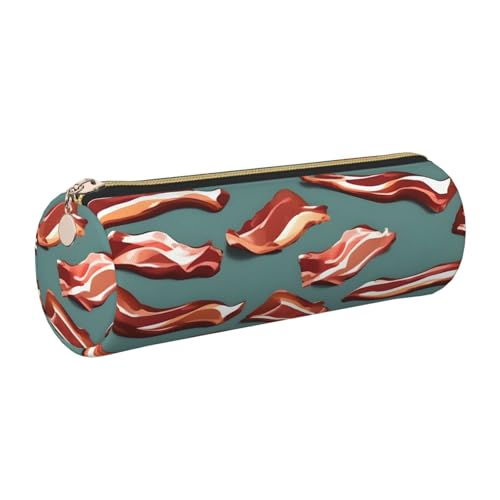 kurue Federmäppchen mit Speckmuster, Leder, schlankes Federmäppchen, schöne Schreibwaren-Tasche, tragbare Kosmetiktasche, Reißverschluss, Organizer-Tasche von kurue