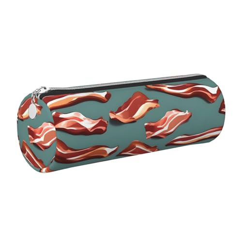 kurue Federmäppchen mit Speckmuster, Leder, schlankes Federmäppchen, schöne Schreibwaren-Tasche, tragbare Kosmetiktasche, Reißverschluss, Organizer-Tasche von kurue