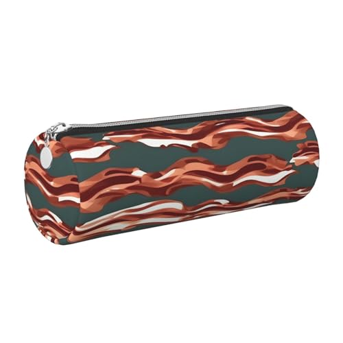 kurue Federmäppchen mit Speckmuster, Leder, schlankes Federmäppchen, schöne Schreibwaren-Tasche, tragbare Kosmetiktasche, Reißverschluss-Organizer-Tasche von kurue