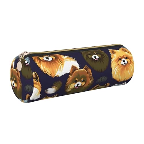 kurue Federmäppchen mit vielen Zwergspitzen, Leder, schlankes Federmäppchen, schöne Schreibwaren-Tasche, tragbare Kosmetiktasche, Reißverschluss, Organizer-Tasche von kurue