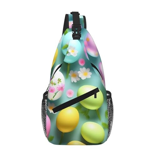 kurue Frohe Ostern Urlaub Herren Damen Sling Rucksack Anti-Diebstahl Crossbody Schulter Brusttasche Tagesrucksack Satchel für Wandern Reisen von kurue