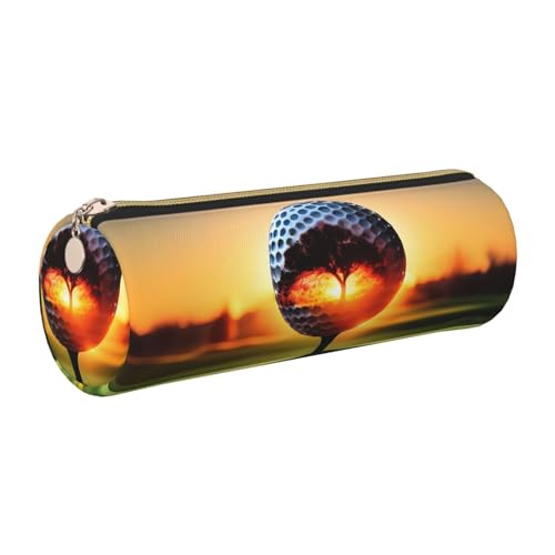 kurue Golf- und Rasenmäppchen aus Leder, schmales Federmäppchen, schöne Schreibwaren-Tasche, tragbare Kosmetiktasche, Reißverschluss-Organizer-Tasche von kurue