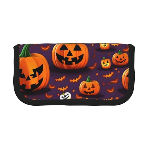 kurue Happy-Halloween-Day Süßes Federmäppchen mit 3 Fächern, multifunktionales Federmäppchen mit Reißverschluss, Organizer für Stifte und Schreibwaren von kurue