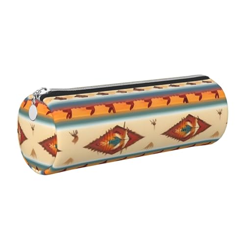 kurue Indianeretui aus Leder, schmales Federmäppchen, schöne Schreibwaren-Tasche, tragbare Kosmetiktasche, Reißverschluss-Organizer-Tasche von kurue