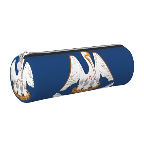 kurue Louisiana-Stifttasche mit Staatsflagge, Leder, schlankes Federmäppchen, schöne Schreibwaren-Tasche, tragbare Kosmetiktasche, Reißverschluss-Organizer-Tasche kurue Louisiana-Stifttasche mit Staatsflagge, Leder, schlankes Federmäppchen, schöne Schreibwaren-Tasche, tragbare Kosmetiktasche, Reißverschluss-Organizer-Tasche von kurue