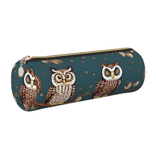 kurue Magic Owels Federmäppchen aus Leder, schmales Federmäppchen, schöne Schreibwaren-Tasche, tragbare Kosmetiktasche, Reißverschluss-Organizer-Tasche von kurue