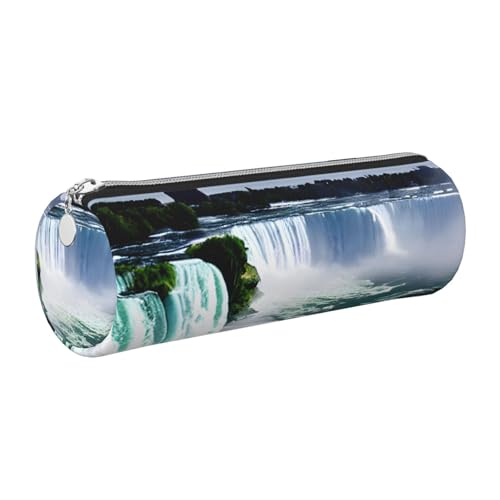 kurue Niagara Federmäppchen aus Leder, schlankes Federmäppchen, schöne Schreibwaren-Tasche, tragbare Kosmetiktasche, Reißverschluss-Organizer-Tasche von kurue